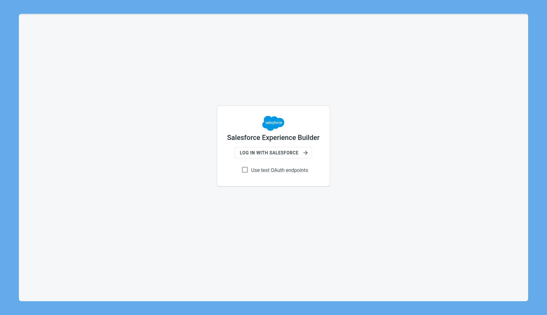 Salesforce Experience Builder configuration. Screenshot