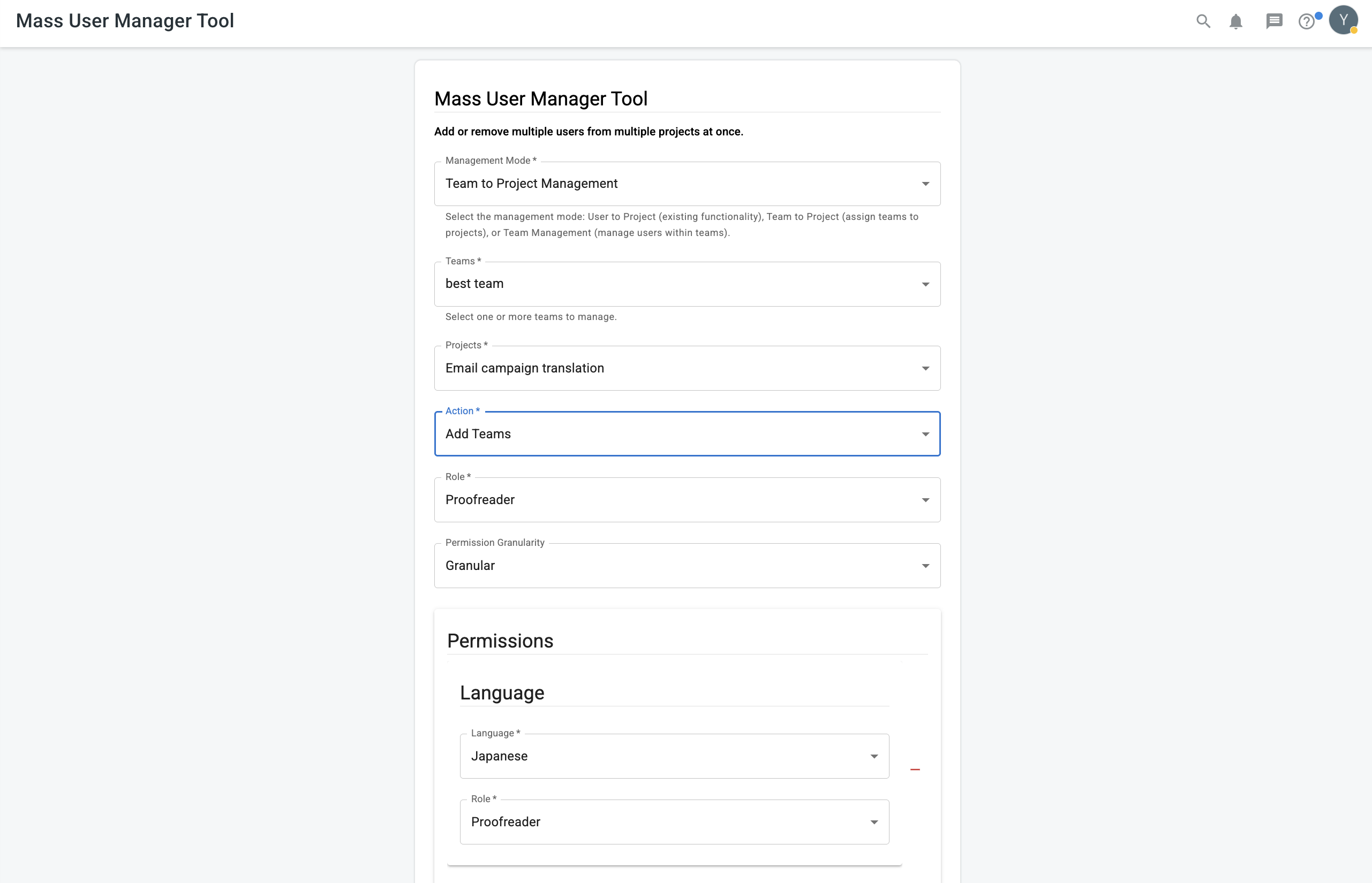 Team to project management