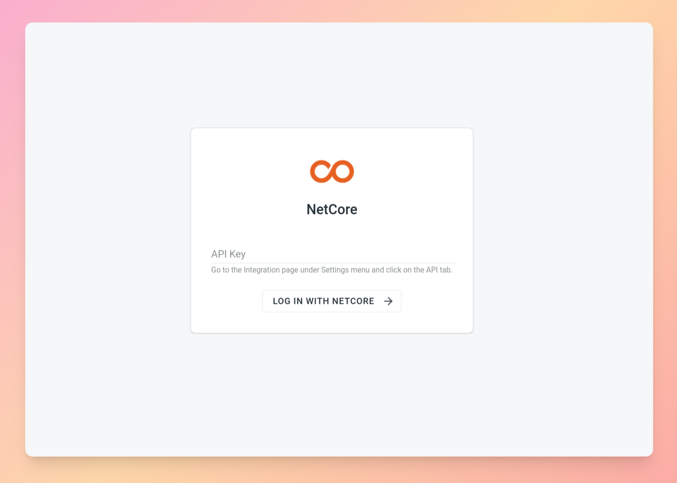 Netcore Cloud configuration. Screenshot