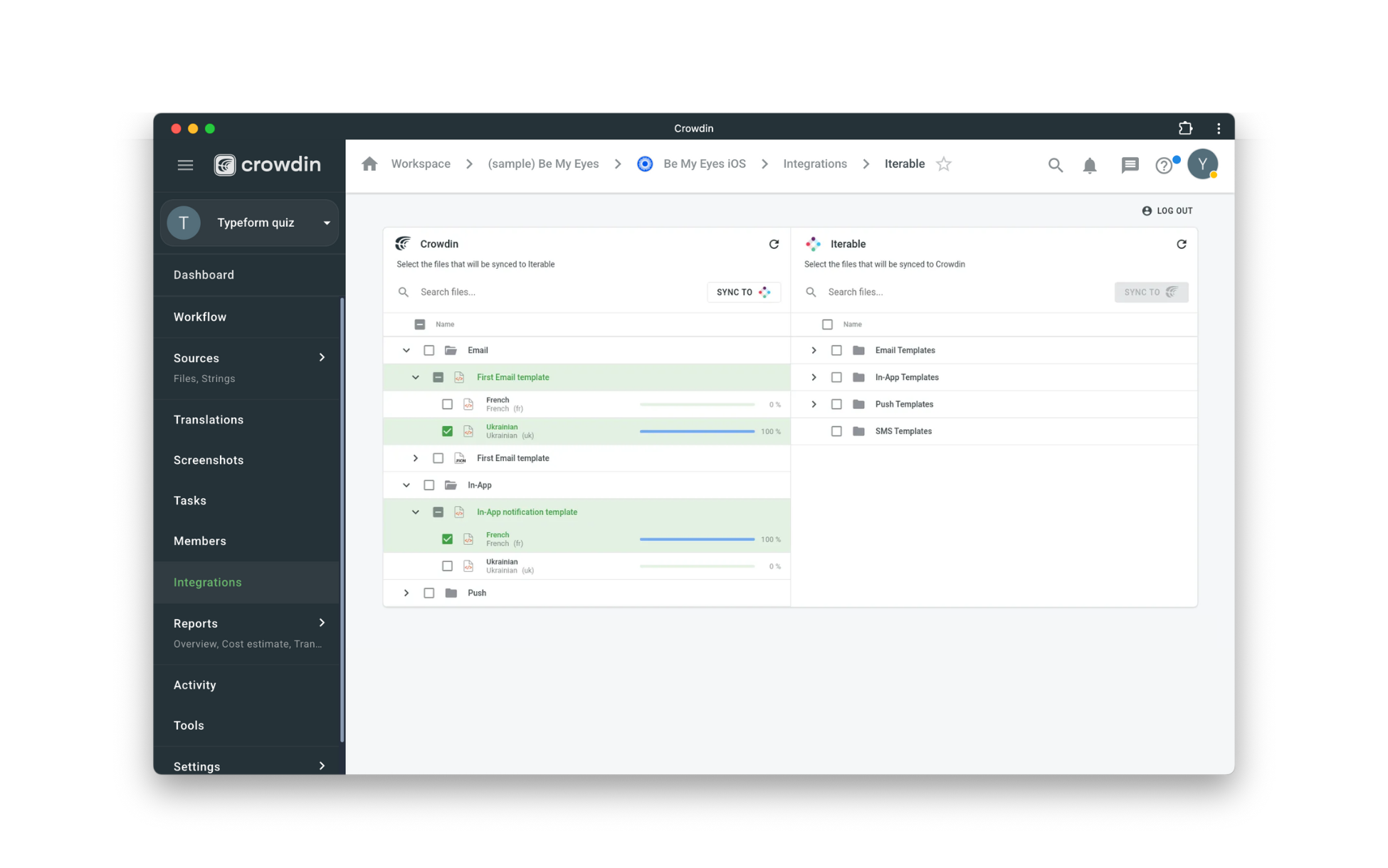 Iterable translation synchronization back to Crowdin