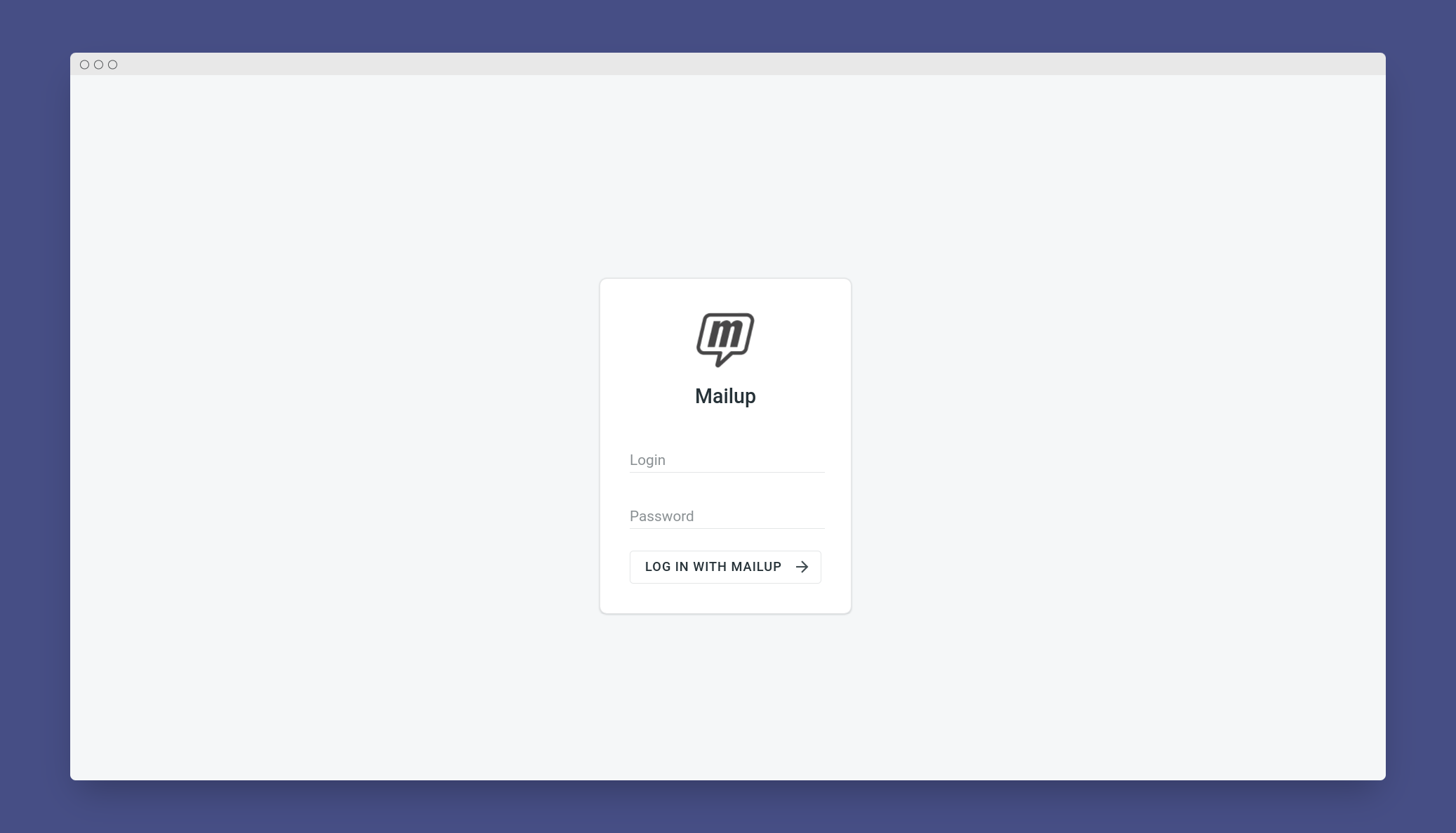 MailUp configuration. Screenshot