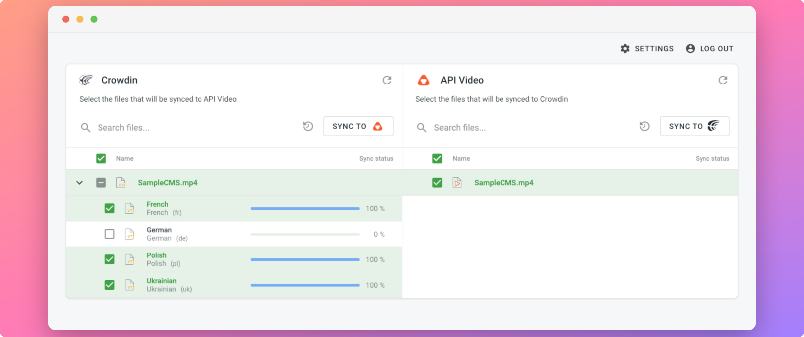api.video translation synchronization. api.video translation synchronization