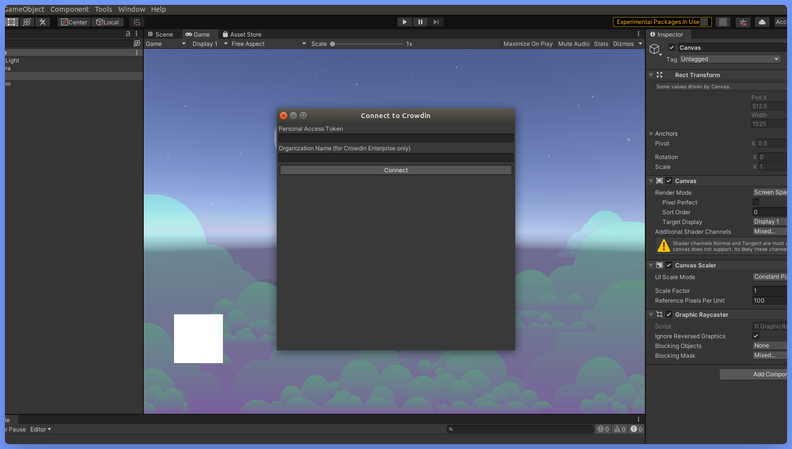 Connecting Unity to Crowdin, screenshot 2