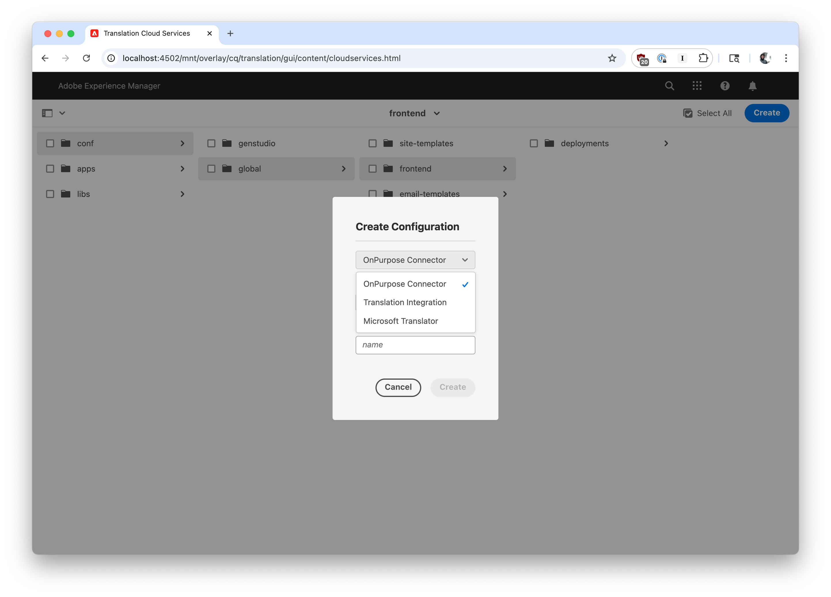 Configuring the connector