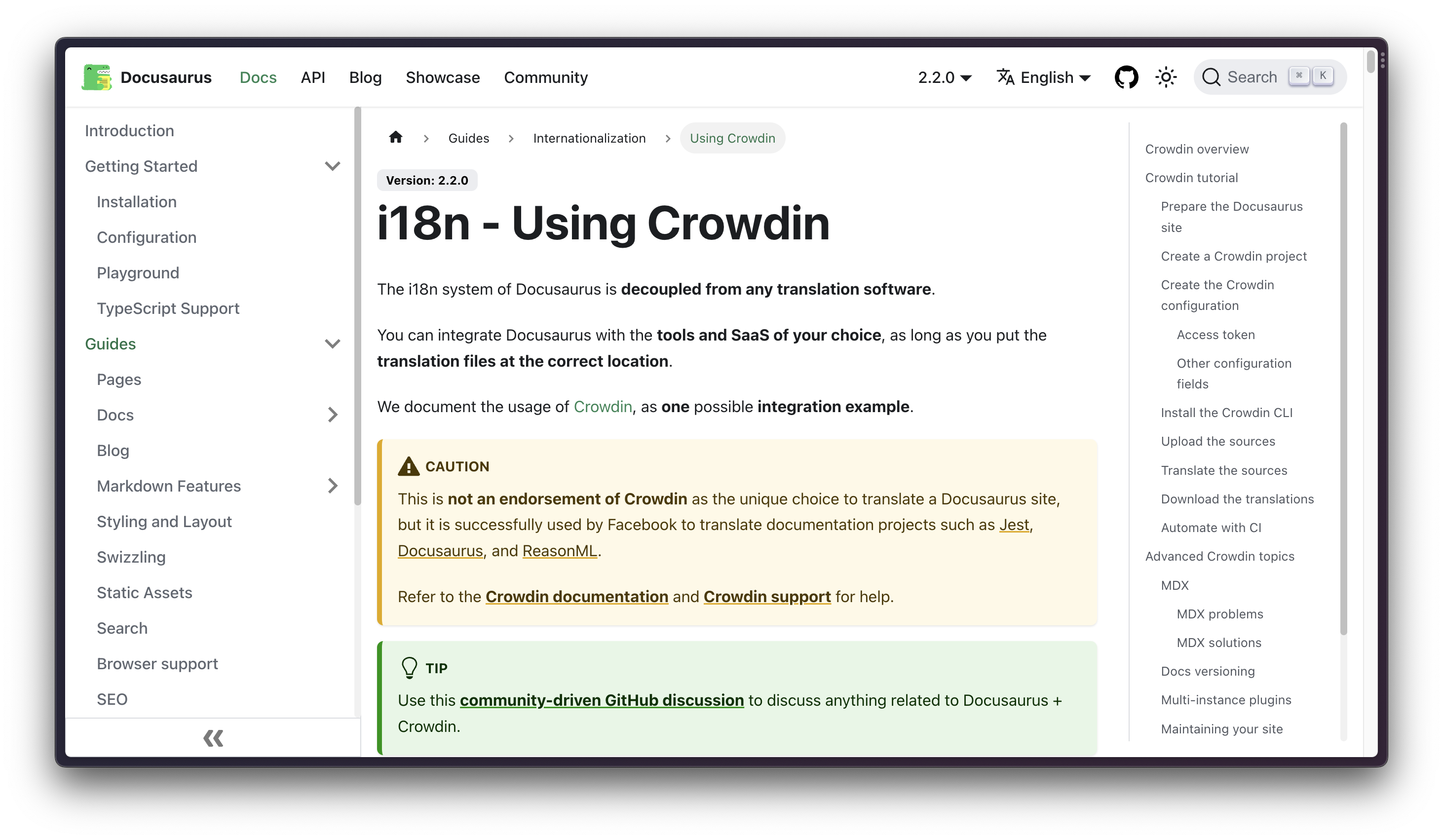 Crowdin & Docusaurus