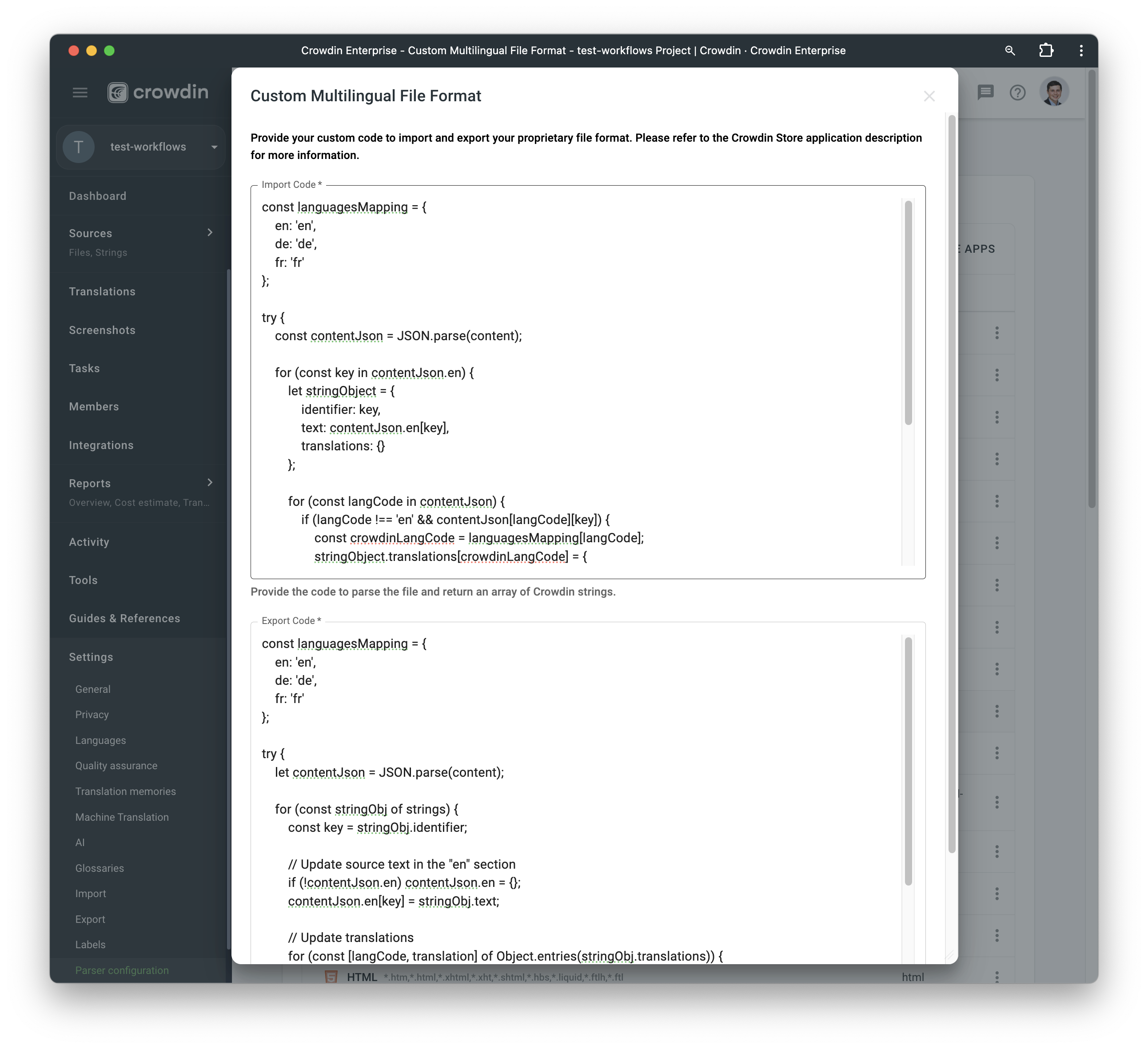 Custom multilingual file translation with Crowdin