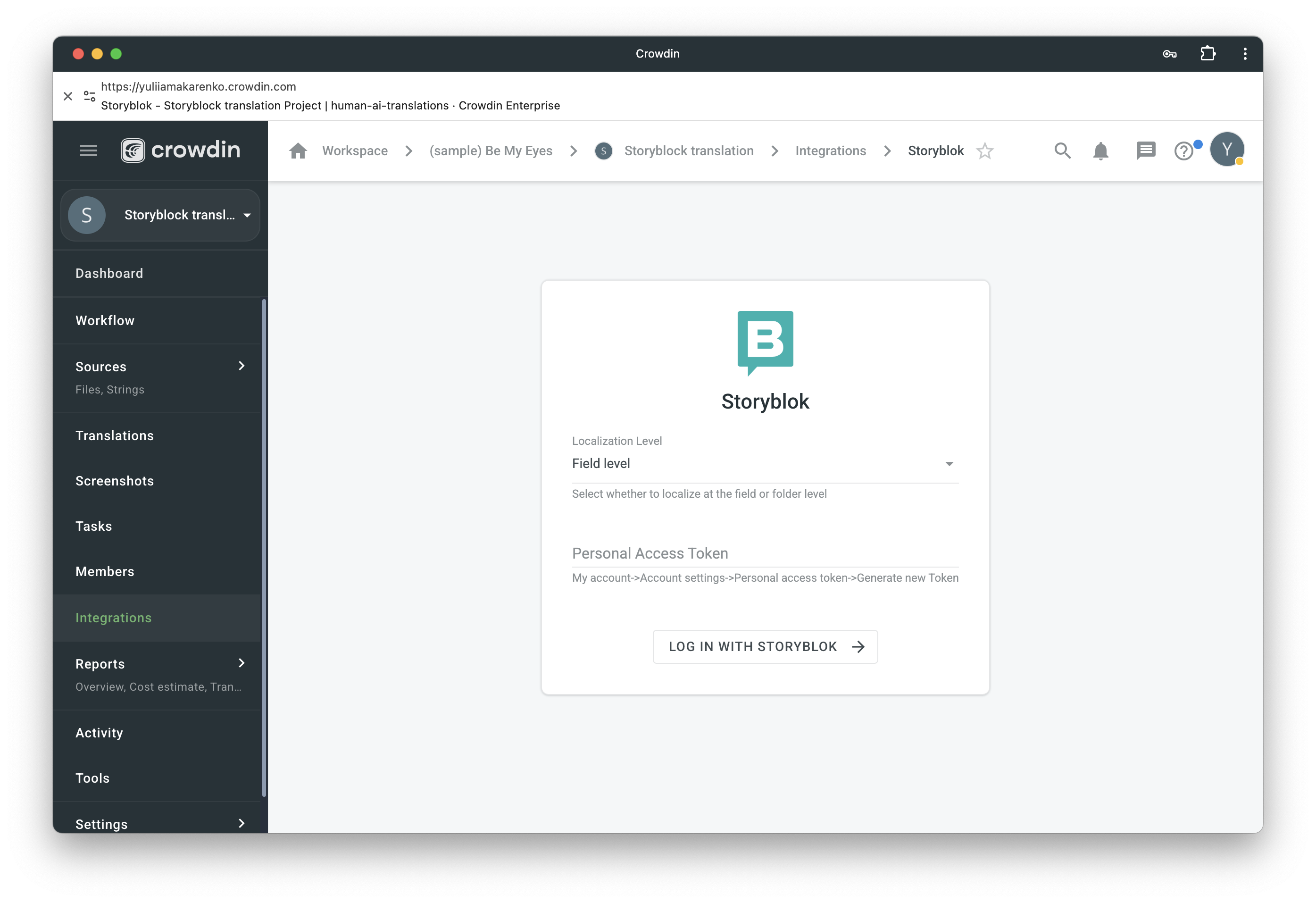 Crowdin Storyblok localization configuration Crowdin Storyblok localization configuration