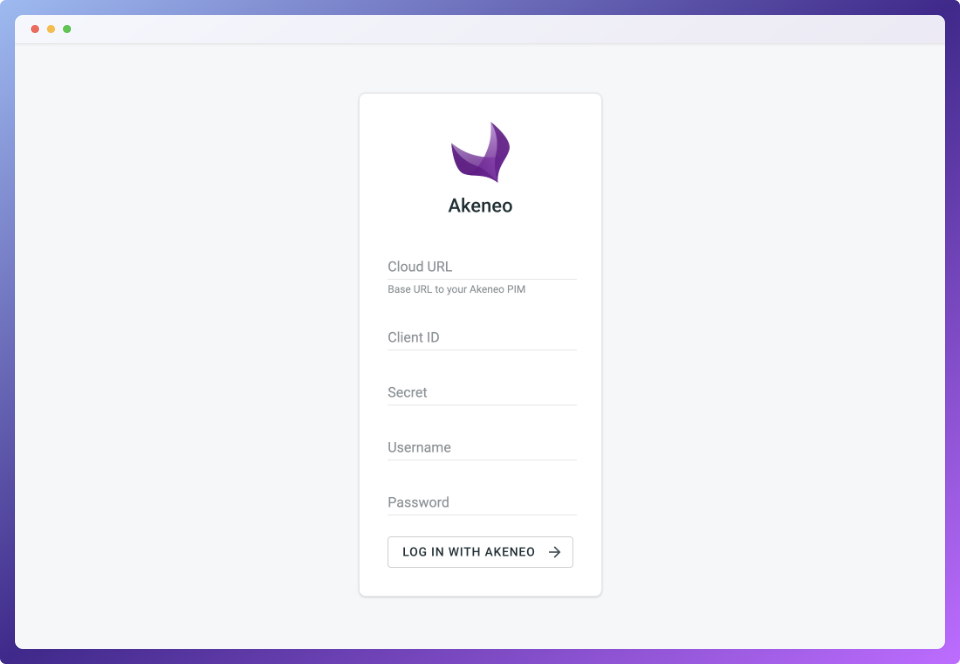 Akeneo configuration. Screenshot