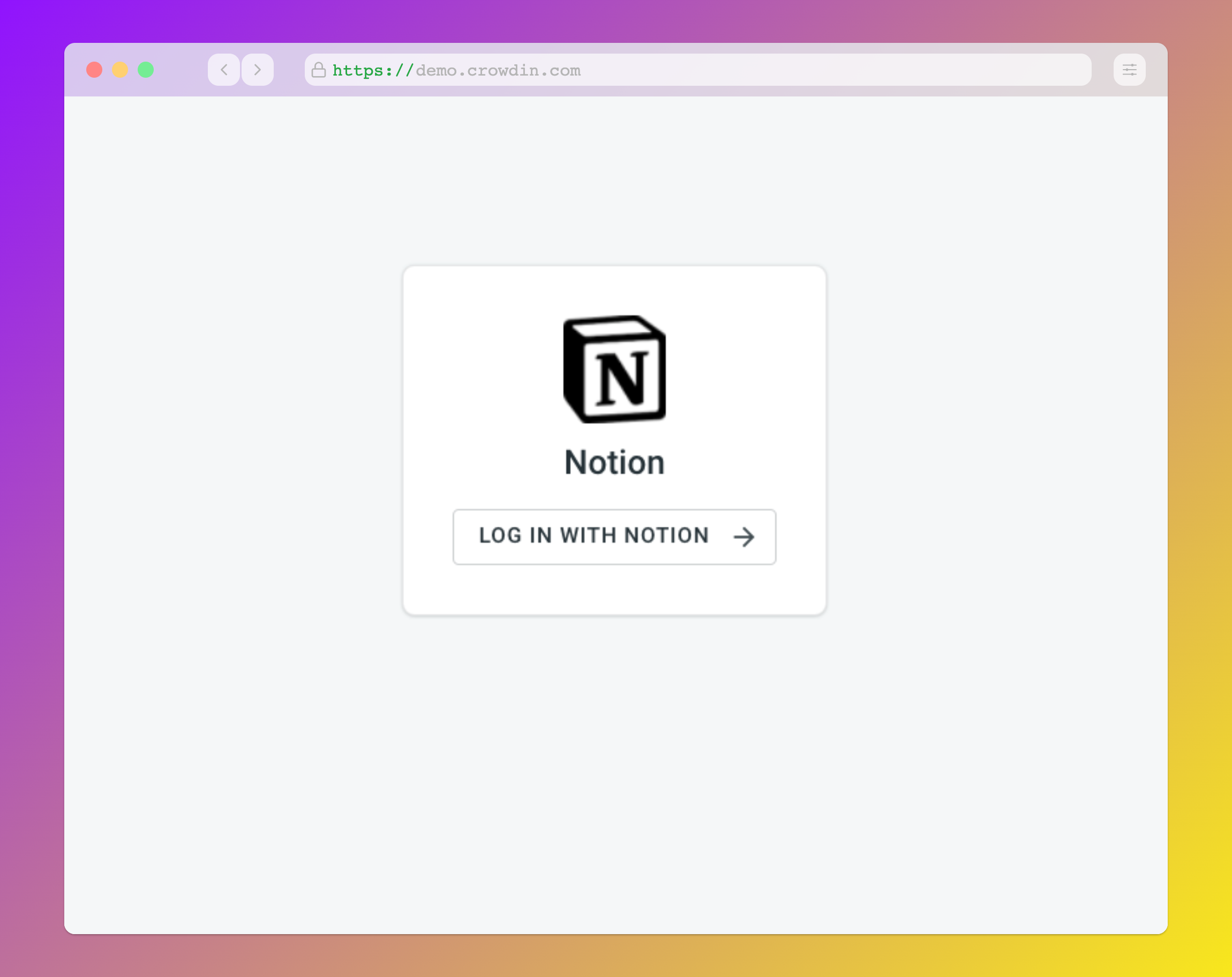 Notion configuration. Setting up the Notion connector: Screenshot