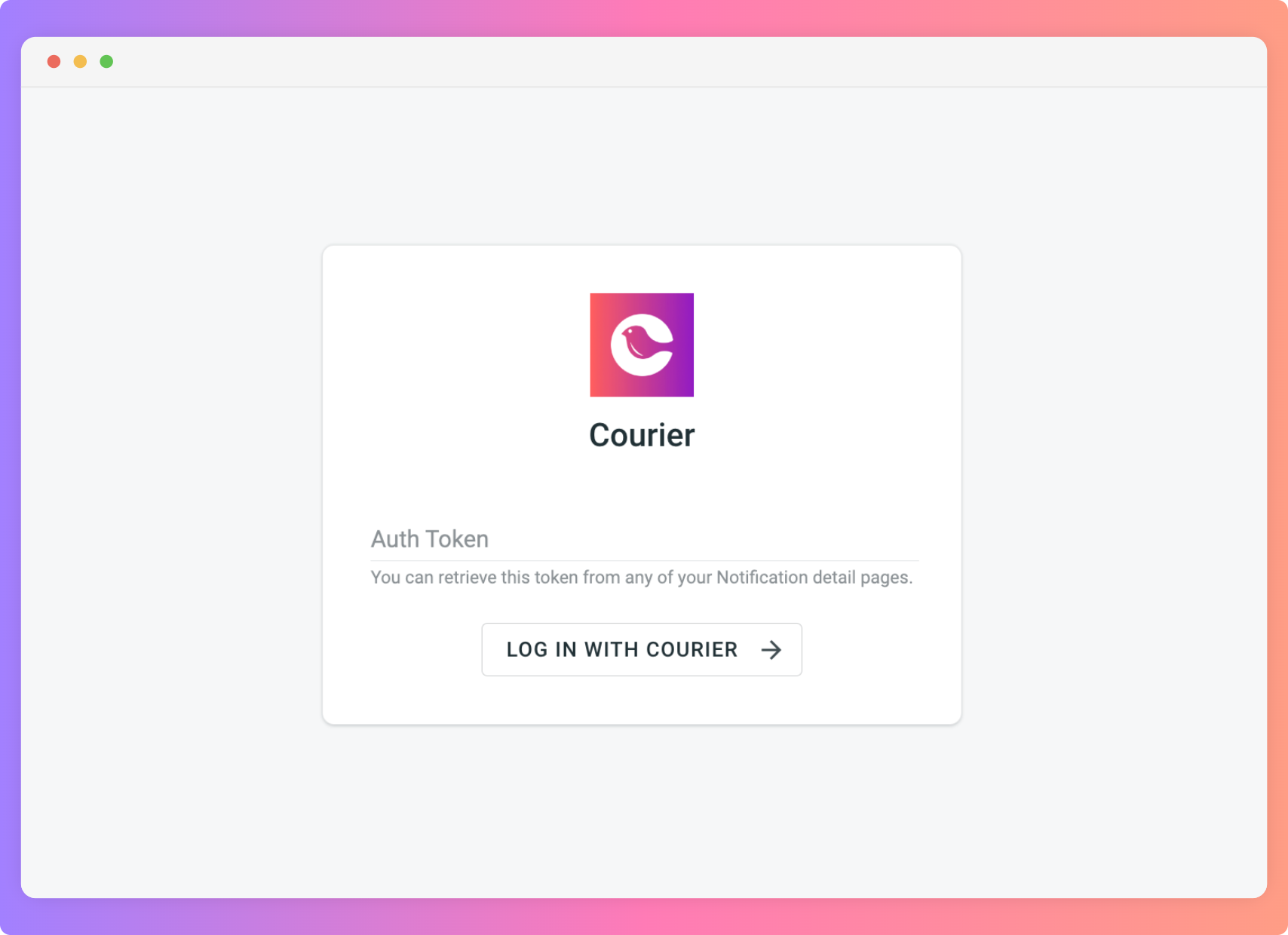 Courier configuration. Screenshot