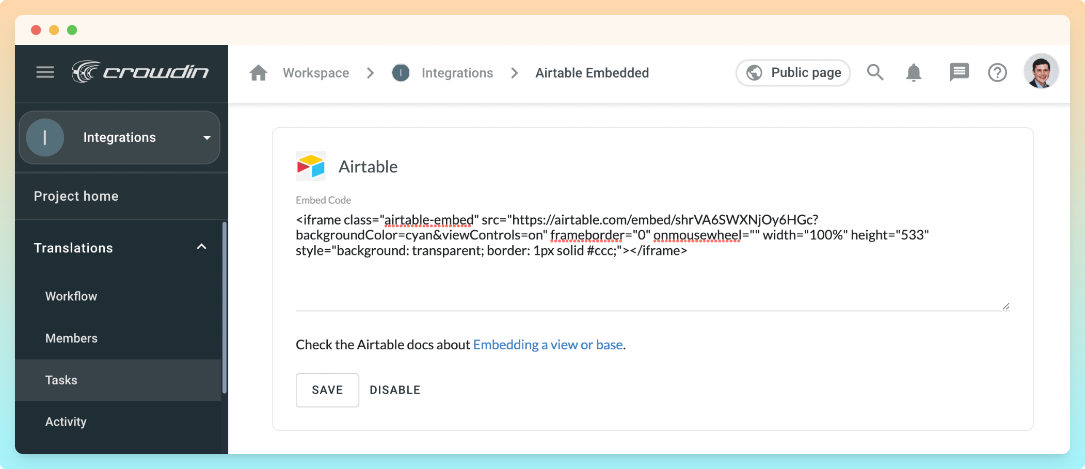Airtable Embedded. Screenshot
