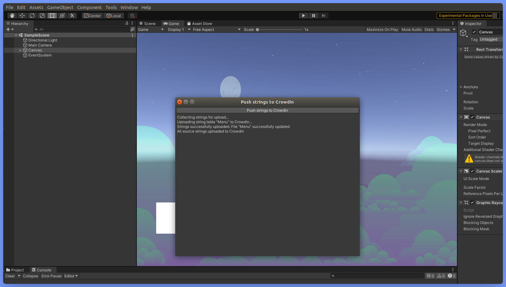 Push strings to Crowdin from Unity for translation