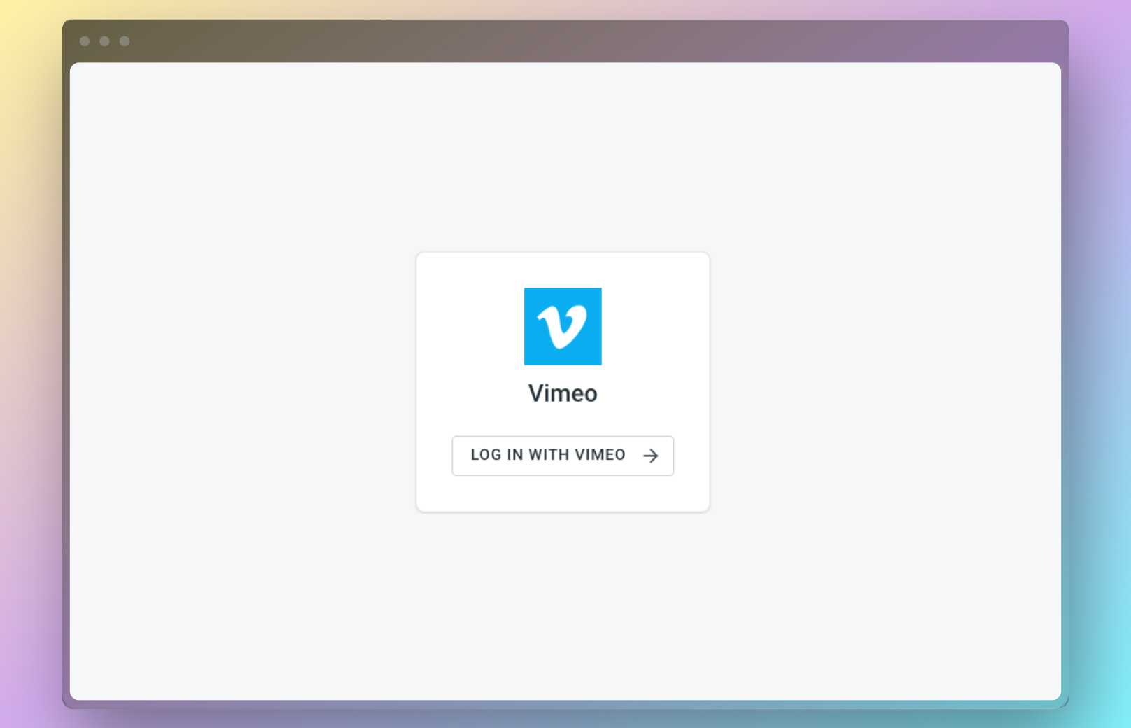 Vimeo configuration. Screenshot