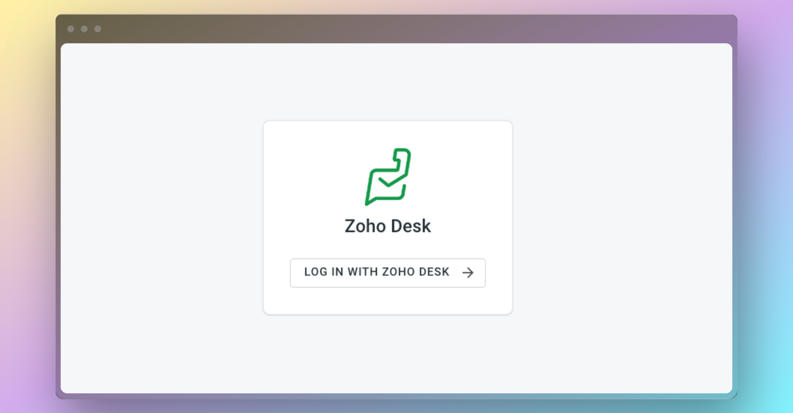 Zoho Desk configuration. Screenshot