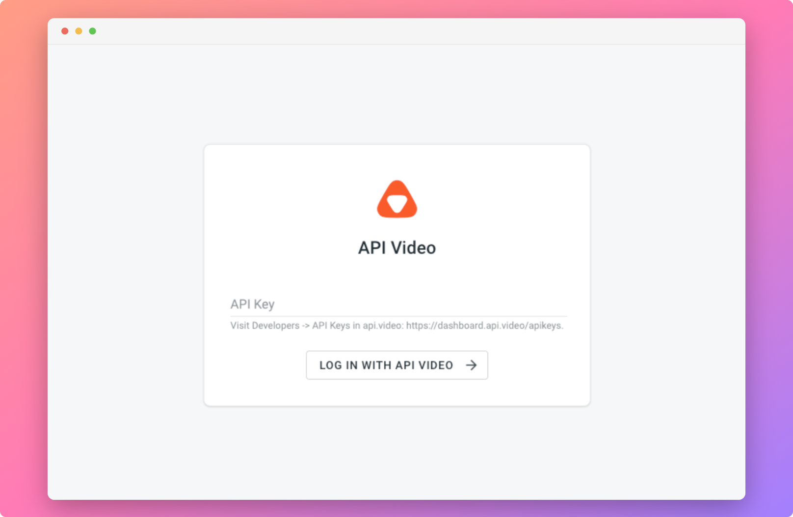 api.video configuration. Api.video configuration