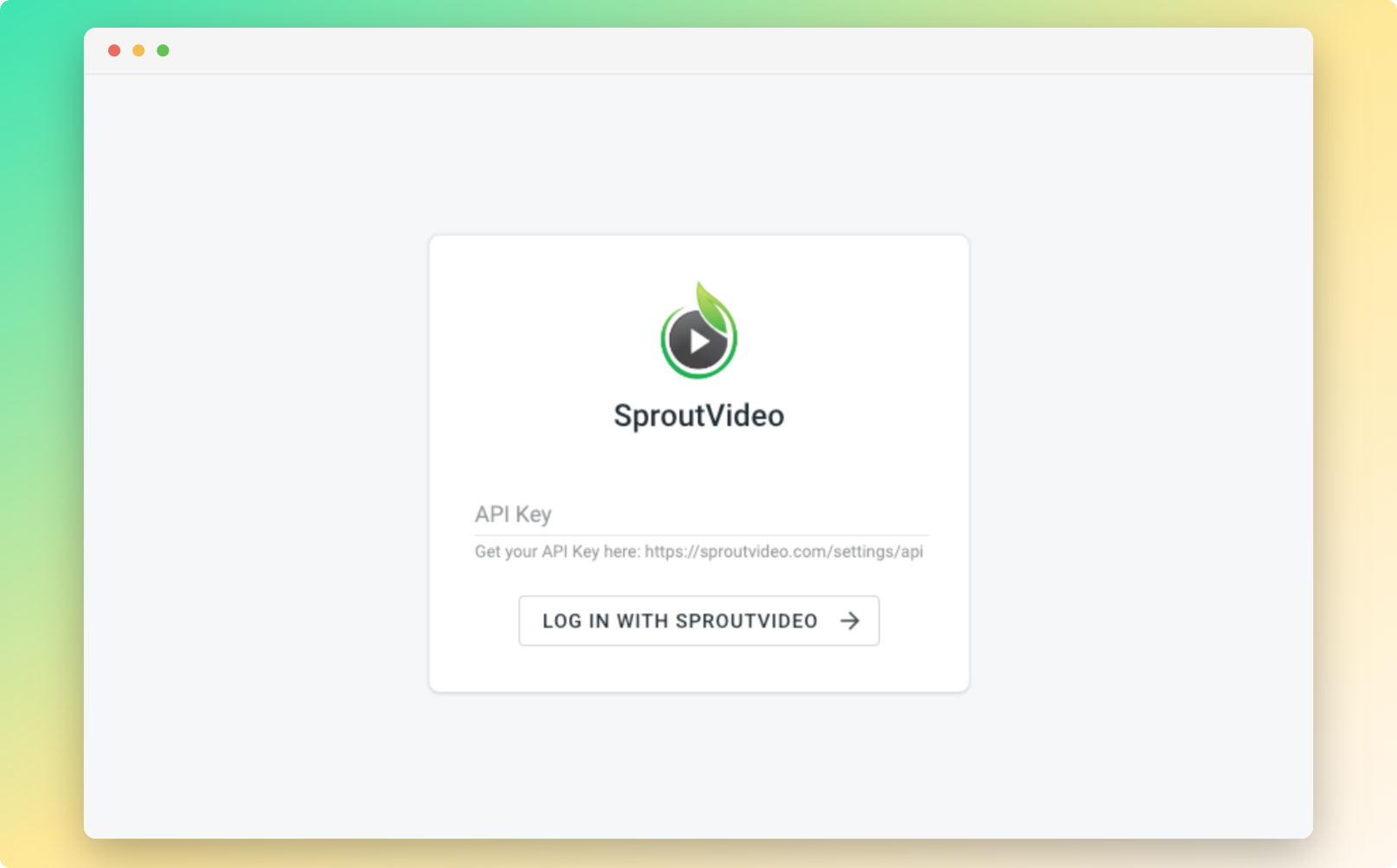SproutVideo configuration. Screenshot
