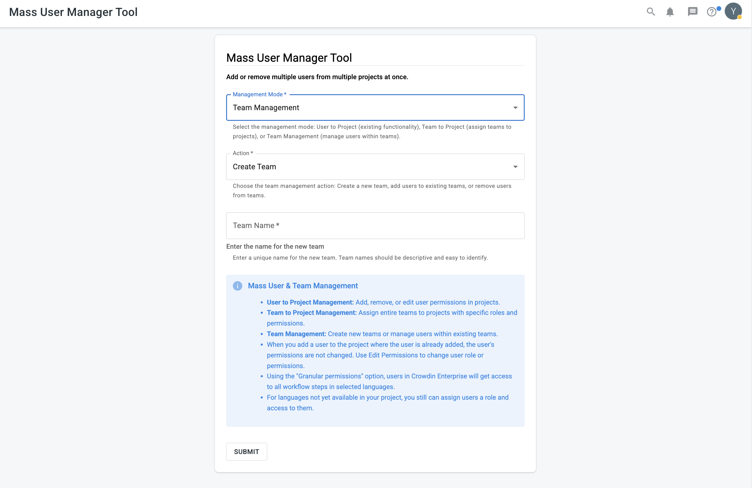 Team management