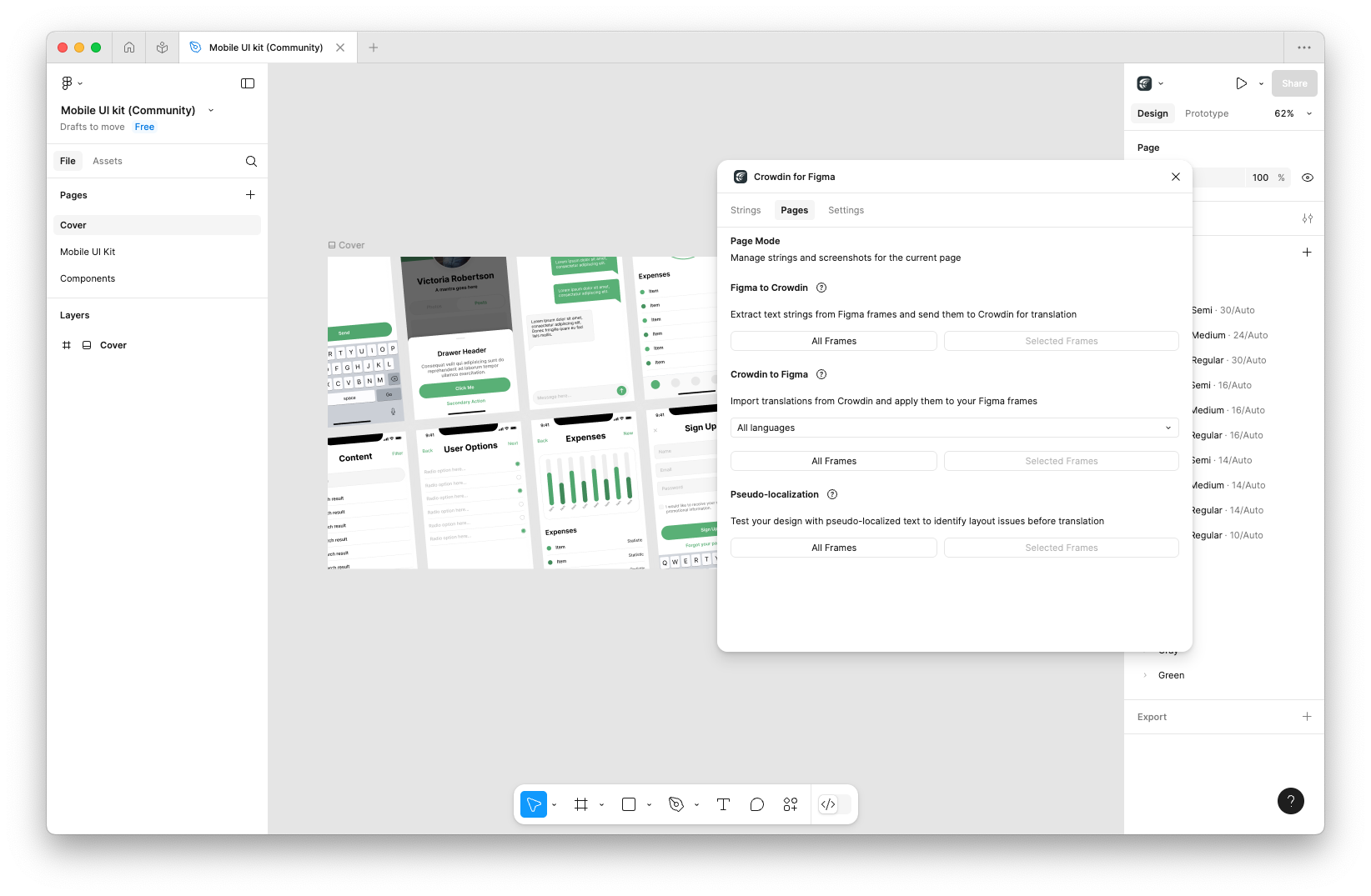 Marketing Visuals Localization with Figma Plugin for Localization, live in editor screenshot