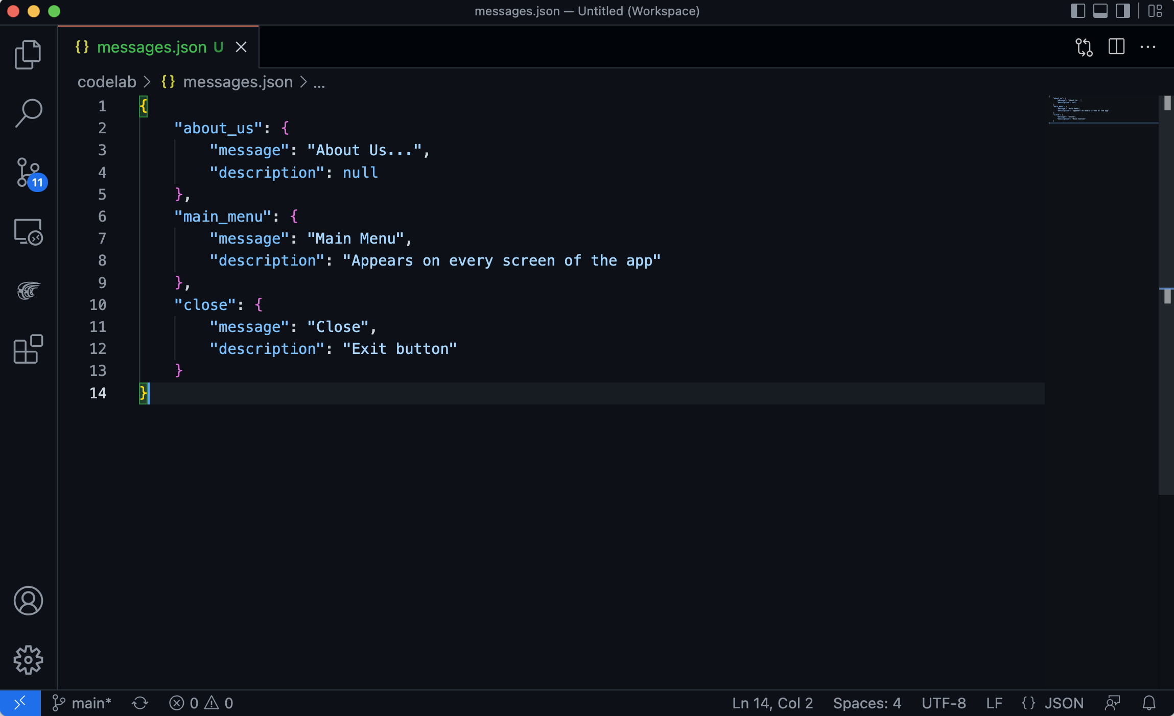 Sample messages.json