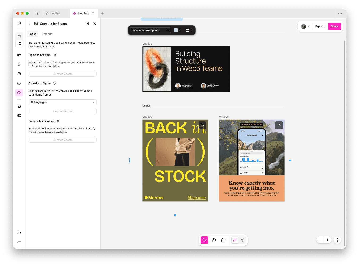 Crowdin plugin in Figma Buzz mode