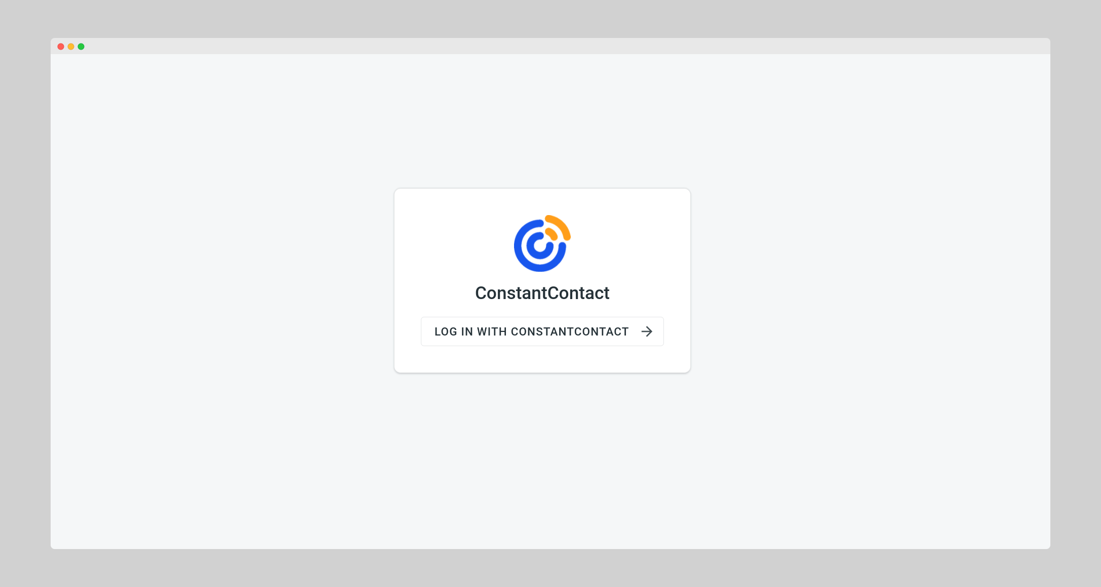 Constant Contact configuration. Screenshot