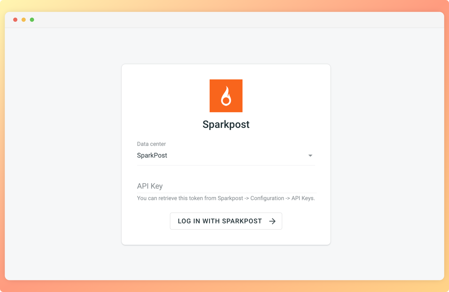 Sparkpost configuration. Screenshot