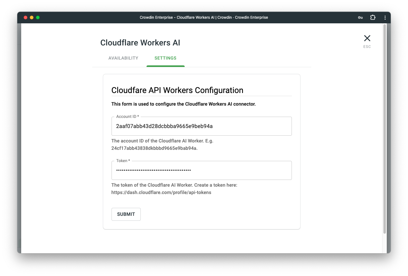 Configuring Cloudflare AI Workers in Crowdin