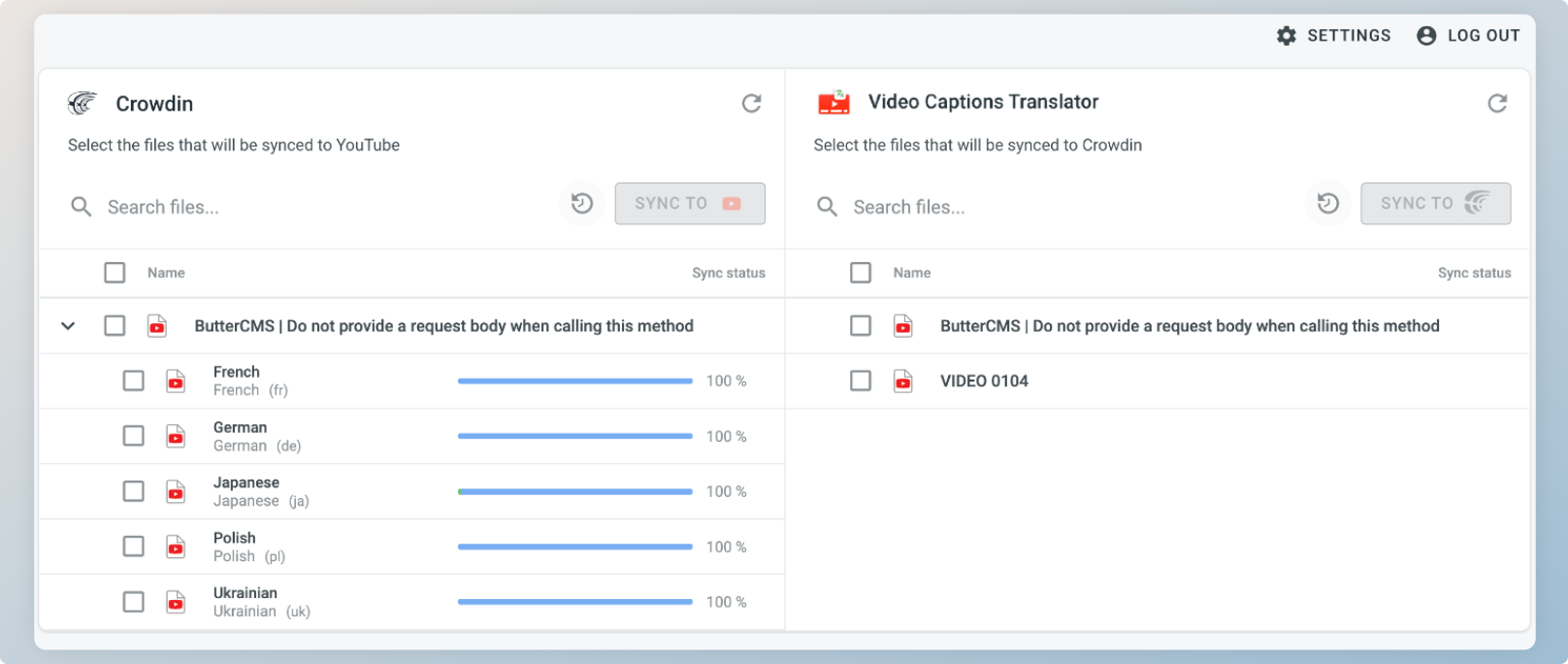 YouTube translation synchronization. Youtube captions translator files sync