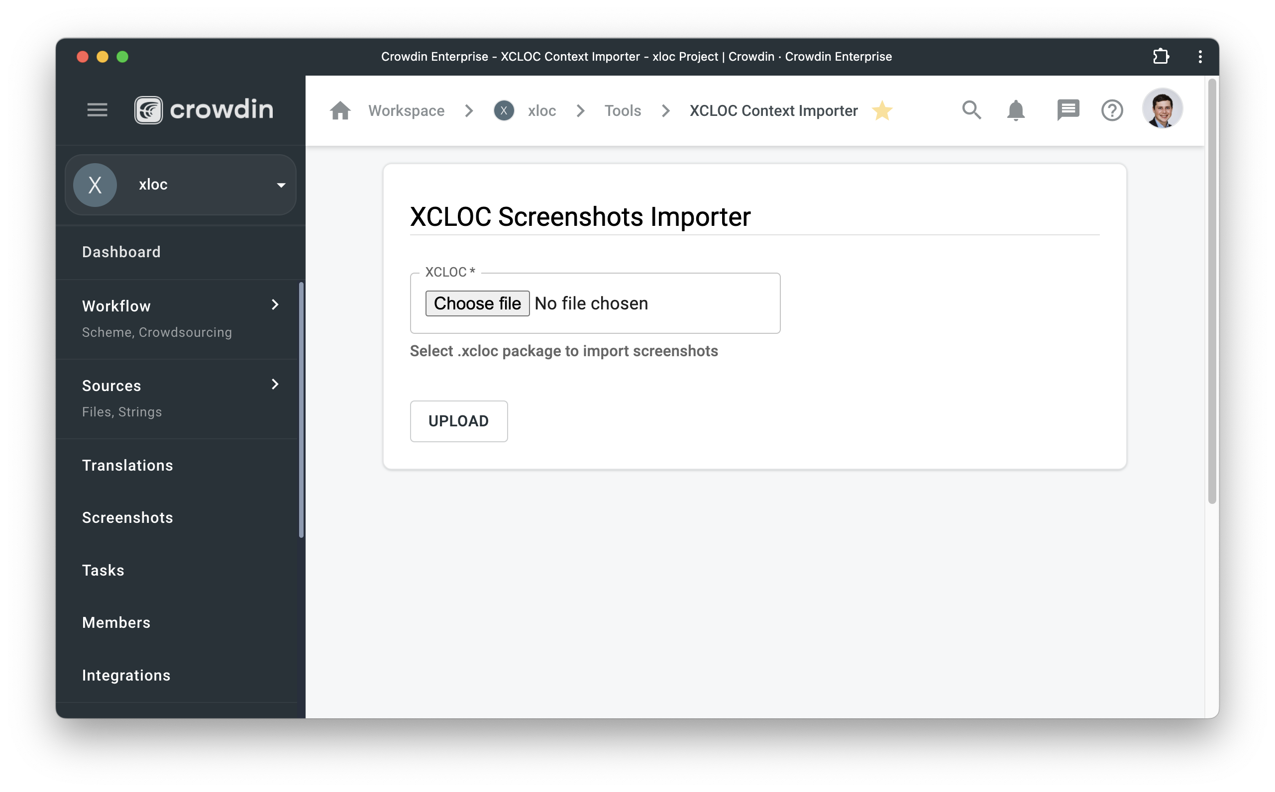 Importing .xcloc to Crowdin